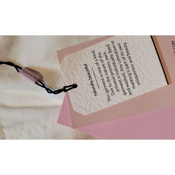 NWT Avec Les Filles High Rise Straight Leg Cropped Jeans Ecru Women's 31 - Picture 3 of 7